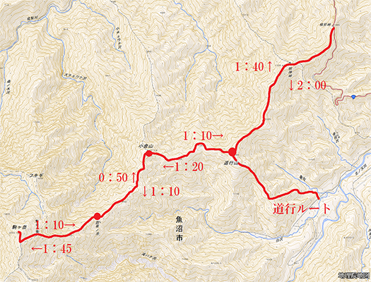 越後駒ケ岳：地図